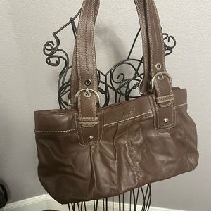 Classic brown leather coach purse